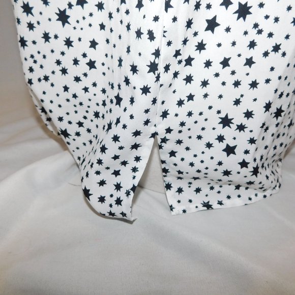 Jones New York Womens L White Black Star Blouse - Picture 7 of 15